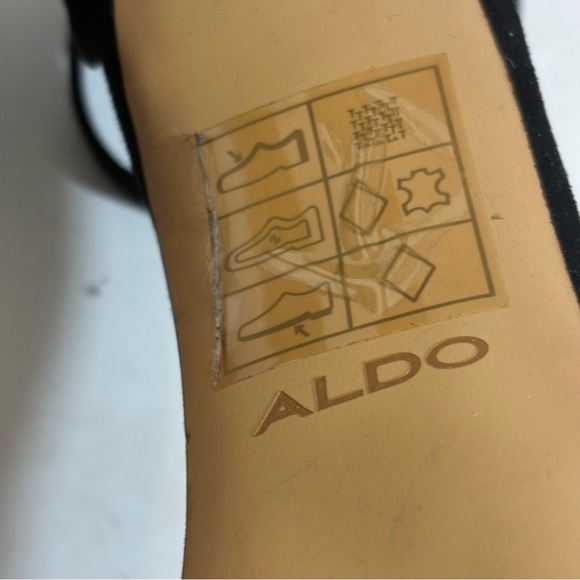 Aldo women’s black velvet crystal embellished strappy stiletto  heeled sandals 9 - Picture 12 of 12